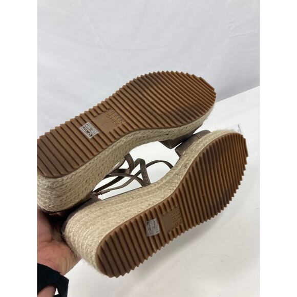 Eileen Fisher Wanda Strappy Leather Wedge Size 7 - Picture 5 of 6